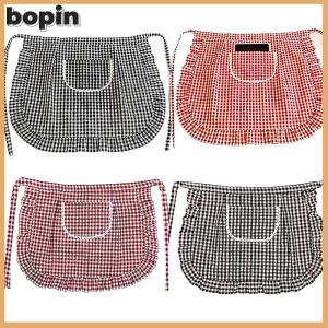 Bopin ผ้ากันเปื้อนทรงสี่เหลี่ยมผ้ากันเปื้อนครึ่งเอววัสดุผ้าฝ้ายกันคราบระบายอากาศได้ดีเสื้อผ้าทำงานทำอาหารที่บ้านอุปกรณ์ในครัว