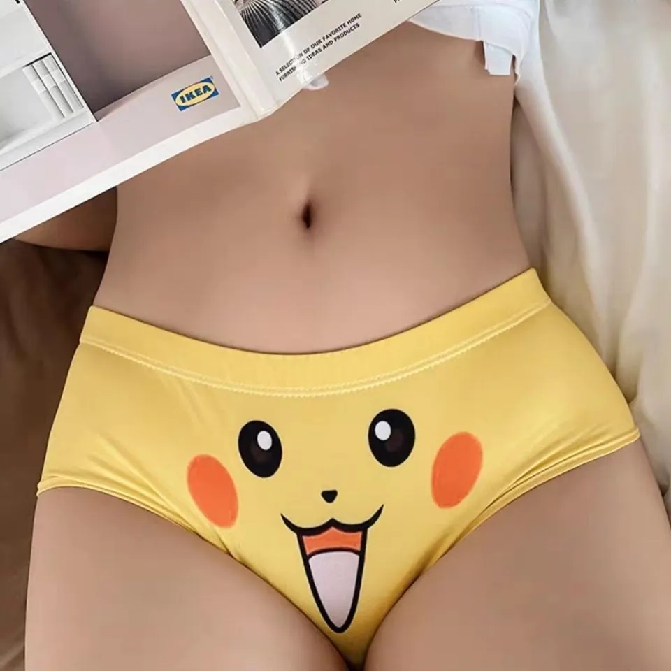 Kawaii Pokemon Fat Ding Jenny Turtle Charmander Anime Cartoon Print Ladies  Underwear Low Waist Versatile Comfortable Briefs - AliExpress