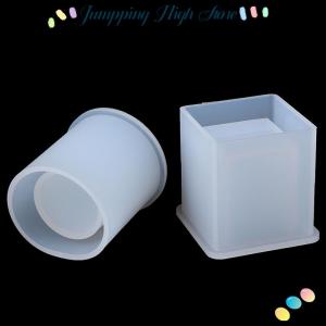 【Jumpping】 ซิลิโคนแม่พิมพ์ปากกาภาชนะสี่เหลี่ยมกลมผู้ถือหุ้นอีพ็อกซี่เรซิ่นแม่พิมพ์