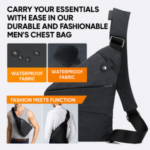 Multi-functional Close-fitting Anti-theft Chest Bag Waterproof Portable Shoulder Bag Fashion Items 贴身防盗胸包