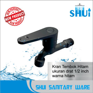 Kran air Tembok Hitam Stainless Minimalis Keran air taman BLACK kamar mandi bak faucet bathroom