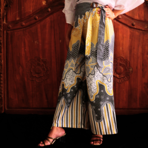 Celana Kulot Layer Motif Batik Paradise Sabuk Batok Kain Katun Premium Halus Lembut Tidak Nerawang
