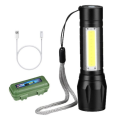 XPE+ Police Cree LED Built-in Battery Flashlight Rechargeable Waterproof USB Charge. 