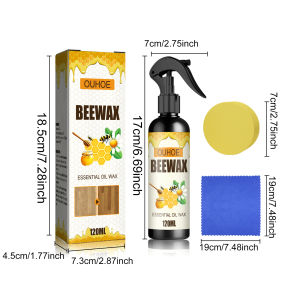 【BUY 1 TAKE 1】OUHOE Polish Polishing Beeswax Spray Beeswax Wood Furniture Wax Wood Pure Natural Bee Pure Organic Furniture Care Cleaning Home Cleaning Bee Wax For Furniture Beewax Wood Polish Wood Furniture Beeswax Waterproof Polish Free Sponge 120ml
