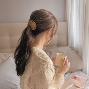 K.Store Bun Maker Ponytail Bird Nest Style Buckle Velvet Hair Claw Scrunchies