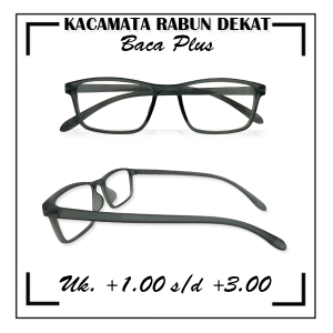 GUDANG Kacamata Baca Plus Anti Wanita Pria Cowok Terbaru Korea Fashion Frame Kotak Warna Abu Bening Lensa Bening Kaca Mata Optik +1.00 +1.25 +1.50 +1.75 +2.00 +2.25 +2.50 +2.75 +3.00 - KACAMATA BARU TERMURAH TERLARIS