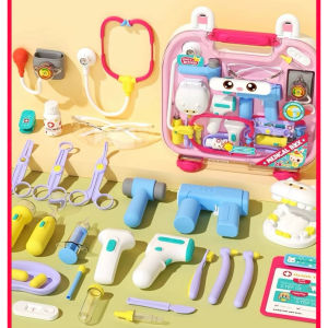Medical Box Doctor Playset Pretend Play Toys Children Stethoscope Suitcase Lights Sounds Kids
