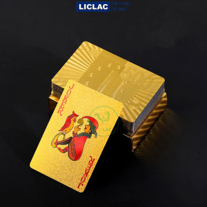 Bộ Bài Tây Nhựa PVC Mạ Vàng Cao Cấp chống nước chống gập gãy - Bài Poker LICLAC 54 lá siêu bền đẹp