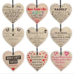 [COD]  New Valentines Day Heart-Shaped Wooden Craft Pendant diy Creative Graffiti Heart-Shaped Wooden Pieces   Wooden tag