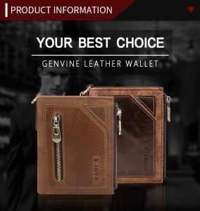 Ví Bảo Vệ Gập Ba Ngăn Chặn RFID Bằng Da Thật Cho Nam Ví Đựng Tiền Xu Có Khóa Kéo Cho Nam Thật Ví Nam Có Túi Ẩn Cửa Sổ ID Quà Tặng