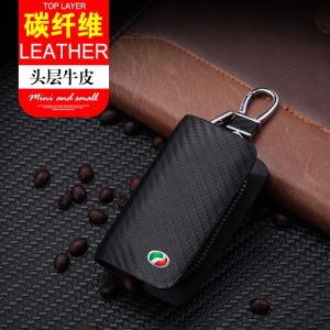 Perodua Car Logo Key Case Holder Wallets Carbon Fiber Key Holder Bag Keys Organizer