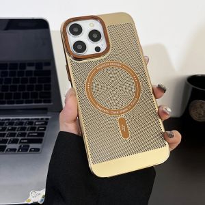 HOCE Plating Heat Dissipation Magnetic Cases For iPhone 15 14 13 12 11 Pro Max 14 15 Plus MagSafe Phone Case Cooling Hard PC Back Cover