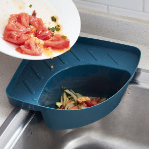 Triangular Sink Storage Holder with Suction Cup Sink Strainers Basket Kitchen Drain Shelf
