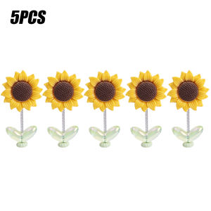 5PCS Sunflower Flower Car Ornament Cute Shaking Head Sunflower Flowers Auto Instrument Panel Rearview Mirror DIY Decoration