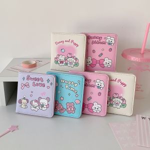 FOUNDTWO Hình ảnh Giá đỡ thẻ ảnh Hàn Quốc Chữ cái tiếng Anh Chú thỏ gấu Bìa bảo quản ảnh thẻ Y2K Ins. Phong cách Hàn Quốc Túi đựng thẻ hoạt hình PU Trang trí thẻ