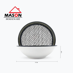 MANGKUK KERAMIK / MANGKUK SUP / MANGKUK SAJI SERBAGUNA LABIRINTO MOTIVE 7" 9"