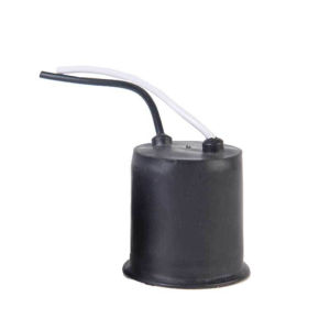 2 Wires 3A Rubber Bulb Socket Suspended Type Black White Socket