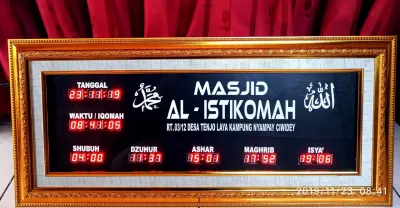 jam sholat digital 5 jadwal ukuran 75x30