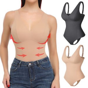 Womens Slim Full Body Shaper With Built-in Bra Shapewear Tummy Control Tops Waist Trainer Corset Bodysuits
