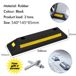 【COD】Car Wheel Stopper Rubber Solid Parking Stopper Rubber Wheel Stopper Garage Wheel Stopper With Screws 54cm rubber curb parking block wheel brake