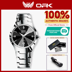 OPK resmi Autentik merek jam tangan pria dewasa 2025 anti air mode santai mewah berlian bercahaya kalender tali jam baja tahan karat kado untuk pacar cowok