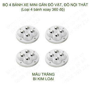 Bộ 4 bánh xe mini 4 gắn đồ vật đồ nội thất giúp dễ dàng di chuyển tiện dụng