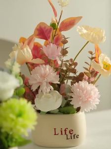 Artificial Plants Nordic Decoration Small Potted Plants Office Living Room Desktop Indoor Bonsai Ornaments Bionic Fake Flowers Green Plants