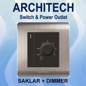 ARCHITECH Platinum B9-K01BK09 Sakelar/SAKLAR/300W DIMMER+Saklar Silver