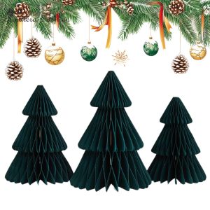 3 Pieces Honeycomb Christmas Tree Decorations for Holiday Home Decor and Christmas Party