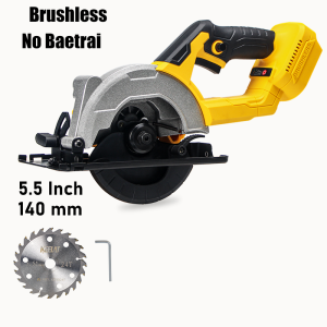KEELAT 5.5" Circular Saw Mesin Gergaji Potong Kayu listrik Cordless  Electric Wood Plastic Marble Cutter Electric Saw Brushless 0-45°Adjustable Electric Saw MT  Batteries
