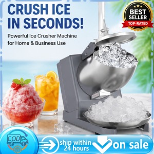 Electric Ice Crusher Machine Double Blade Aluminum-Made Ice Shaver Maker Snow Cone Maker for Halo Halo Drinks Home Cafe