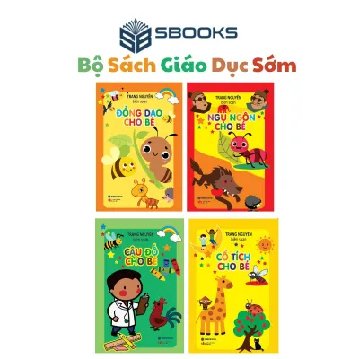 Sách - Tủ Sách Giáo Dục Sớm Cho Bé 0-6 Tuổi : Đồng Dao - Câu Đố - Truyện Cổ Tích - Ngụ Ngôn ( Trọn Bộ 4 Cuốn) - SBOOKS