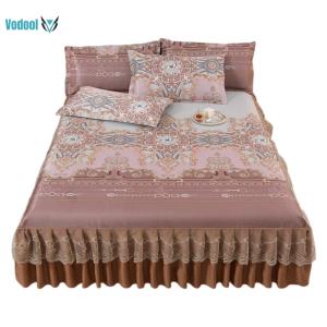 3pcs Bed Valance Lace Bedspread with Ruffle Elegant Home Decoration [Vodool Official Center]