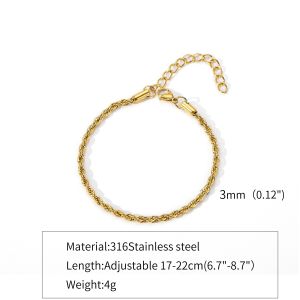 Fashion Charm Stainless Steel Bracelet for Women Vintage Gold Punk Thick Chain Bracelets on Hand New Jewelry Gift