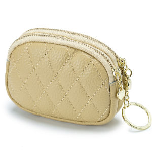 Smart King New Handbag For Women Lingge Coin Bag Genuine Cow Leather Double Zipper Key Holder Girl Cute Short Wallet