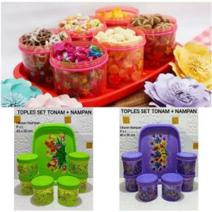 TOPLES NAMPAN CALISTA TONAM isi 7 Pcs - Tempat Kue Kering Kotak Penyimpanan Makanan Serbaguna