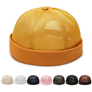 Vintage Mens Summer Cotton Brimless Skullies Cap Street Portable Docker Hats Multipurpose Beanie Hat Hip Hop Hats Japanese INS