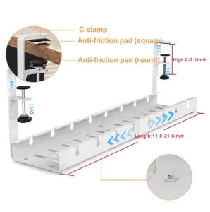 🇸🇬 ReadyStock - Extendable Under Desk Cable Management Table Organizer Wire Plug Cord Rack Storage Holder Tray / Cable management