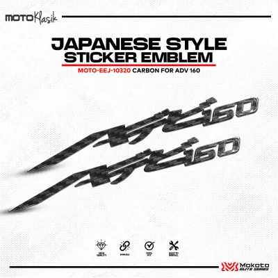 MOKOTO ELITE SERIES ADV 160 JAPANESE STYLE EMBLEM FORGED / CARBON DESIGN 3D STICKER LOGO FOR HONDA ADV160 2PCS