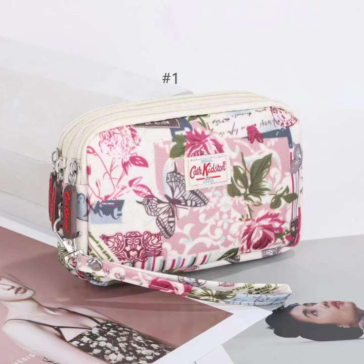 Multi Slots Zipper Fashion Women Floral Wallet Design Pouch Bag