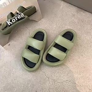 [Free Shipping] 2025 New Summer Thick-Soled Loafers Sandals And Slip-On Shoes For Women Suitable For Outdoor Wear