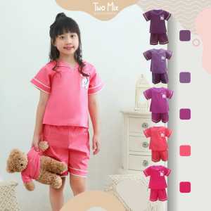 Two Mix Piyama Anak Perempuan - Baju Tidur anak wanita - Baju Rumah Anak Cewek 1 - 8 tahun 4074