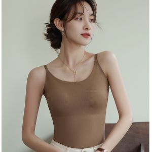 สลิงถ้วยลมผ้าไหมน้ำแข็งแบบไร้รอย สวมใส่ด้านนอกด้านล่างผ้าไหมน้ําแข็งชุดชั้นในท็อปส์ผู้หญิงอากาศถ้วยภายในไม่มีร่องรอยชุดชั้นใน