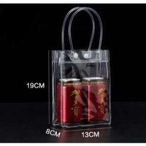 [ABS] Clear Transparent PVC Plastic Shoulder Handbag/Gift Bag/Tote Bag / Button Bag PVC手提袋透