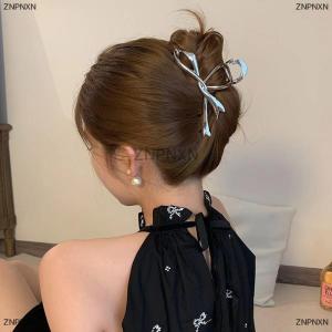 [COD] ZNPNXN 2023 Metal Claw Clip Bow Knot Metal Shark Clip Hair Claw Style Advanced Versatile Back Head Spoon Hair Ornament Headwear