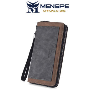 MENSPE Fashion Long Wallet Mens Soft PU Long Wallet Multi-Card Position Vintage PU Frosted Wallet Multi-Functional Wallet Large Capacity Purse ID Credit Cards Holders Coin Pouch PU Leather Coin Bag Business Wallets