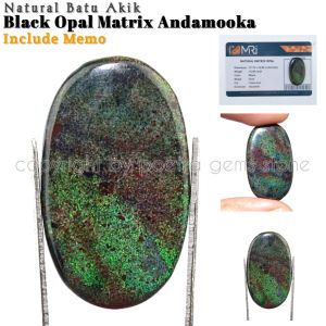 Natural Batu Akik Kalimaya Black Opal Boulder Matrix Andamooka Super Jarong Free Memo KMO2