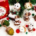 4Pcs White Owl Ornaments - Handmade Hanging Animal Ornaments, Christmas Decor - Ideal for Christmas Tree Decoration, Holiday Centerpiece, and Home Decor. 