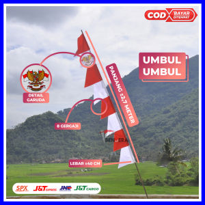 UMBUL UMBUL WARNA WARNI 10PCS - BENDERA UMBUL MERAH PUTIH (UMBUL UMBUL BENDERA)