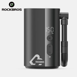 ROCKBROS Electric Inflator High Pressure Digital Display Mini Portable Road Bike MTB Motorcycle Car Simple Stable Pump